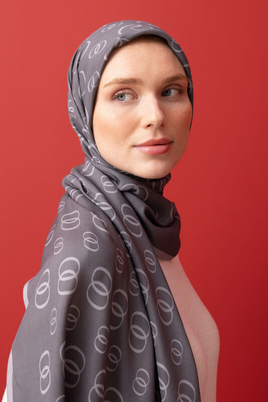 Chain Noor Flush Viscose Shawl Smoked - 3