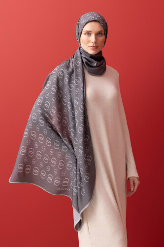 Chain Noor Flush Viscose Shawl Smoked 