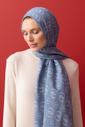 Chain Noor Flush Viscose Shawl Indigo 