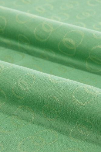 Chain Pattern Cotton Silk Shawl Aegean Green - 4