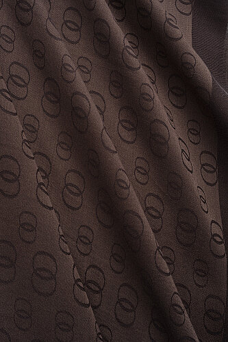 Chain Pattern Cotton Silk Shawl Brown - 4