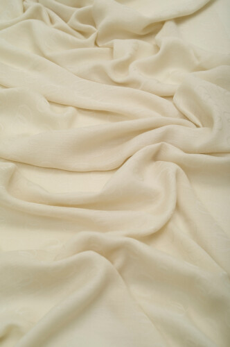 Chain Pattern Cotton Silk Shawl Cream - 2