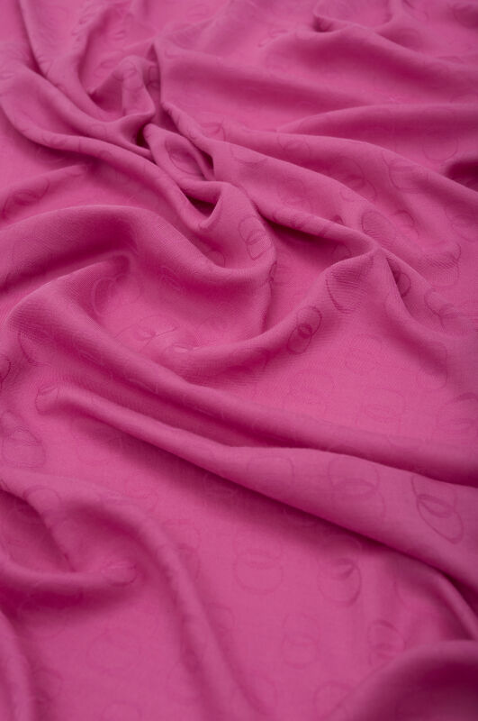 Chain Pattern Cotton Silk Shawl Dark Pink - 2