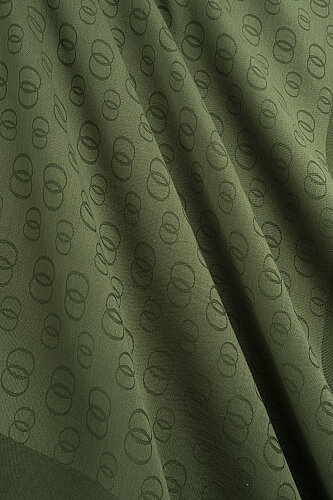 Chain Pattern Cotton Silk Shawl Green - 4