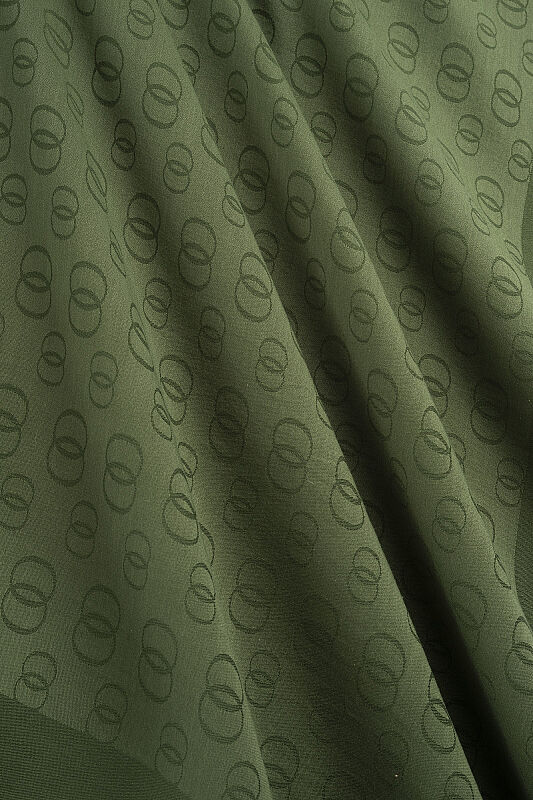 Chain Pattern Cotton Silk Shawl Green - 4