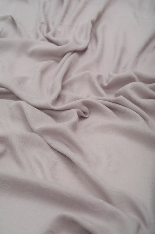 Chain Pattern Cotton Silk Shawl Grey - 2