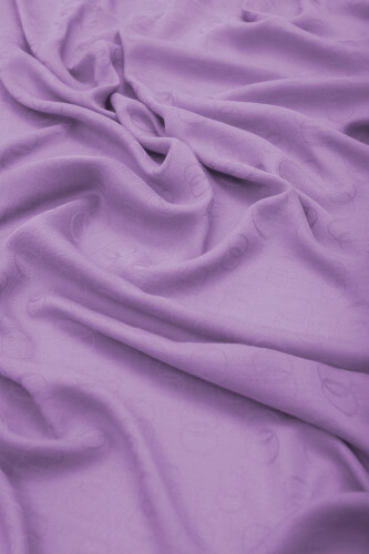 Chain Pattern Cotton Silk Shawl Lavender - 4