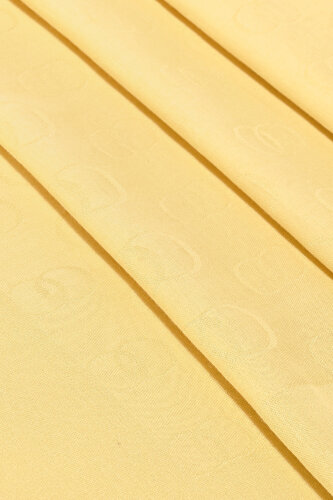 Chain Pattern Cotton Silk Shawl Lemon Yellow - 2