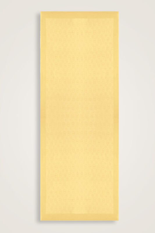 Chain Pattern Cotton Silk Shawl Lemon Yellow - 1