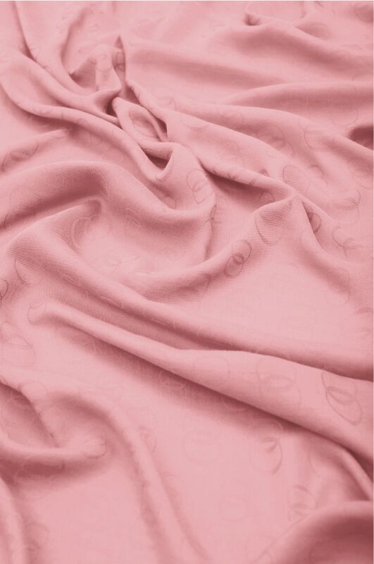 Chain Pattern Cotton Silk Shawl Light Pink - 4
