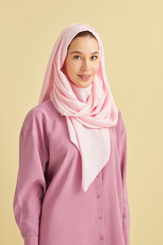 Chain Pattern Cotton Silk Shawl Light Pink 