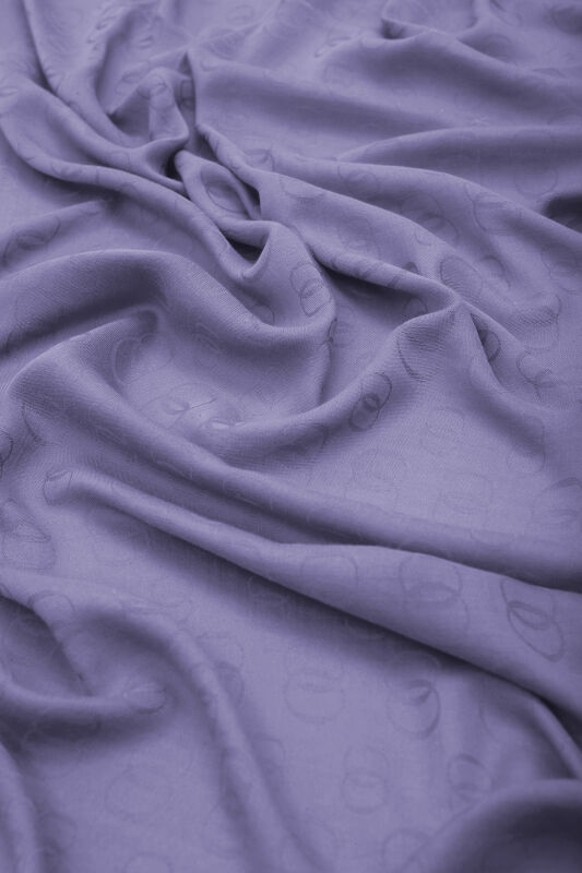 Chain Pattern Cotton Silk Shawl Lilac - 4