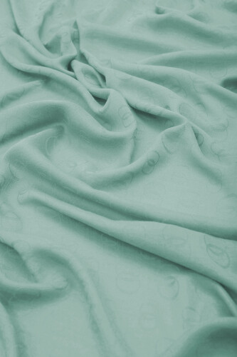 Chain Pattern Cotton Silk Shawl Nile Green - 4