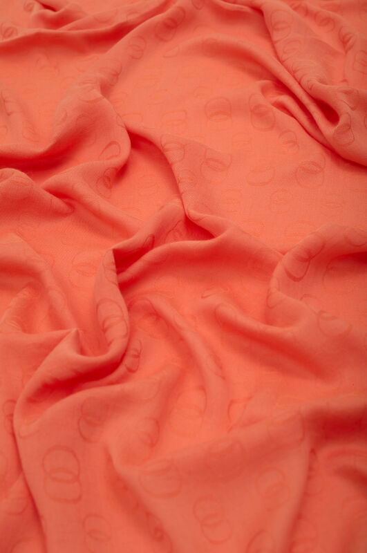 Chain Pattern Cotton Silk Shawl Orange - 2