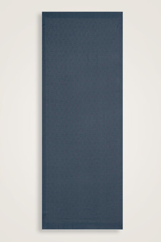 Chain Pattern Cotton Silk Shawl Petrol Blue - 2