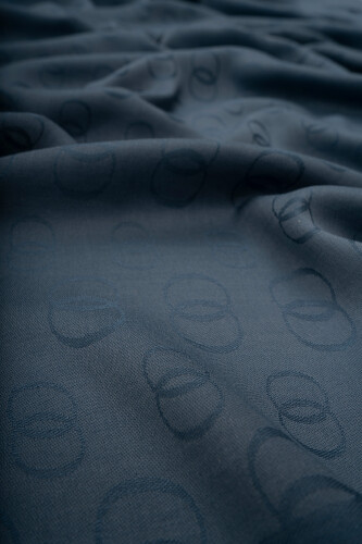Chain Pattern Cotton Silk Shawl Petrol Blue - 4