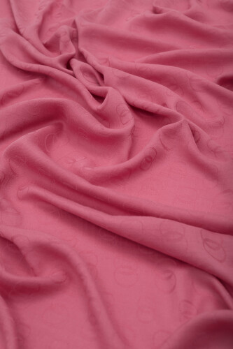 Chain Pattern Cotton Silk Shawl Pink - 2