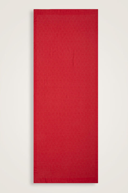 Chain Pattern Cotton Silk Shawl Red - 2