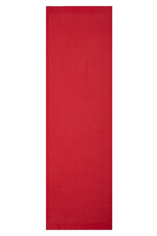 Chain Pattern Cotton Silk Shawl Red - 2