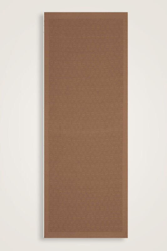 Chain Pattern Cotton Silk Shawl Tan - 2