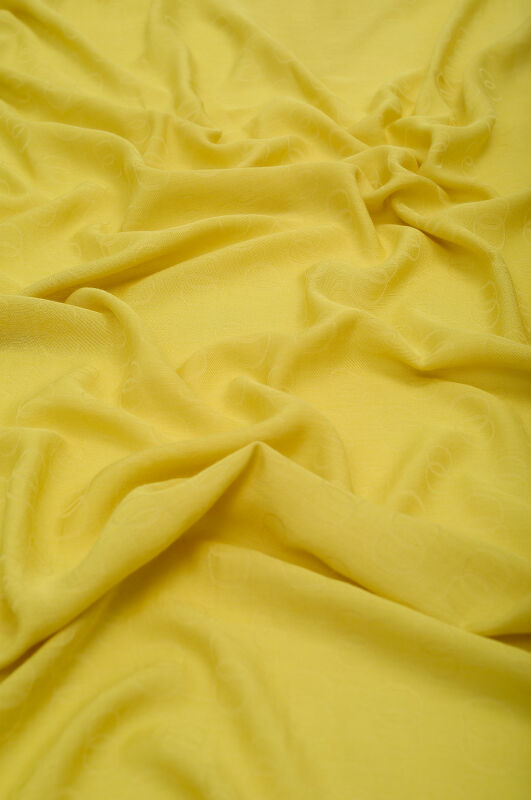 Chain Pattern Cotton Silk Shawl Yellow - 2