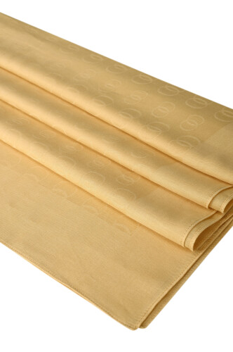 Chain Pattern Light Honey Cotton Silk Shawl - 2