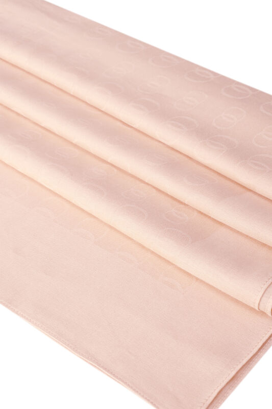 Chain Pattern Light Powder Cotton Silk Shawl - 2