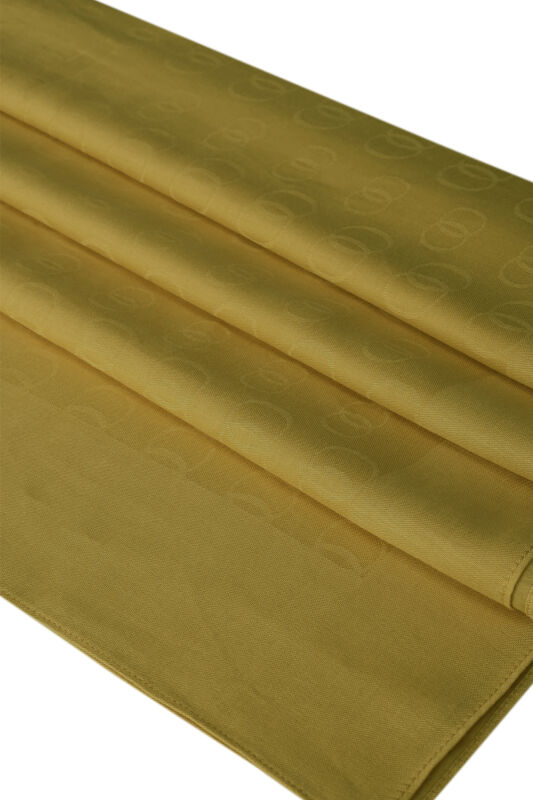 Chain Pattern Oil Green Cotton Silk Shawl - 2