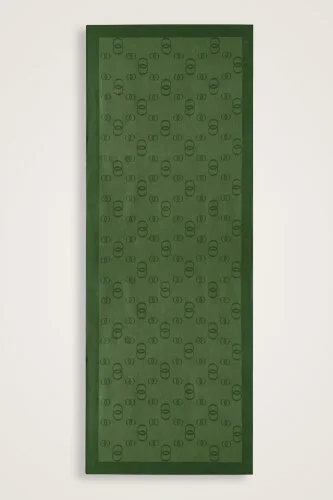 Chain Square Cotton Silk Shawl Green 