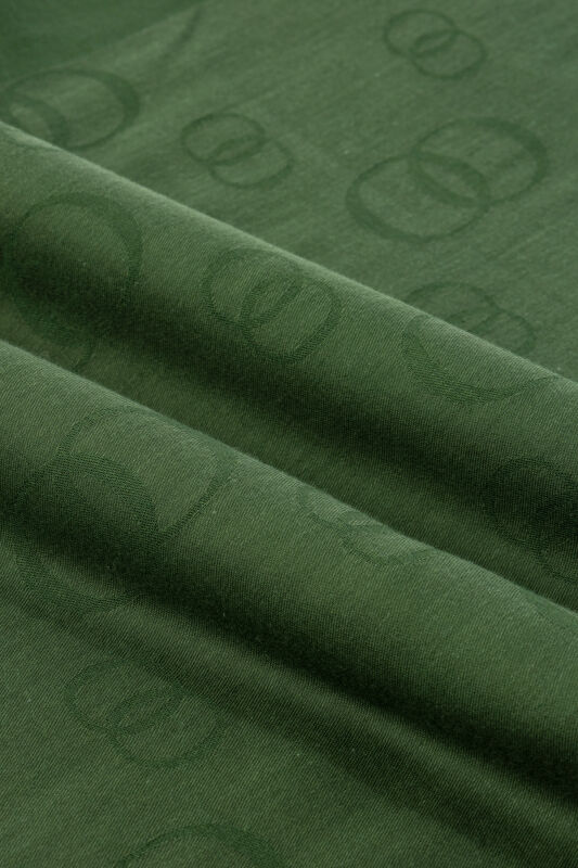 Chain Square Cotton Silk Shawl Green - 2