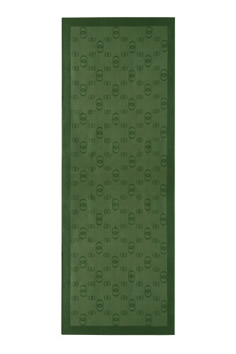 Chain Square Cotton Silk Shawl Green 