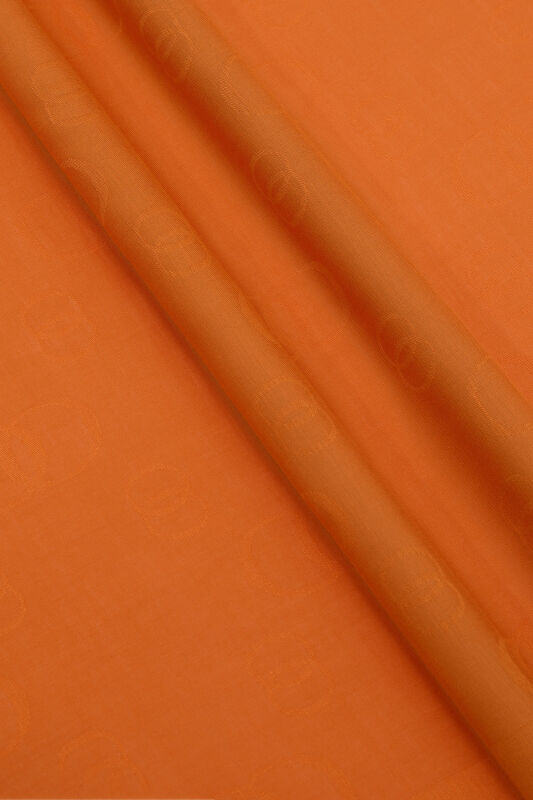Chain Square Cotton Silk Shawl Orange - 4