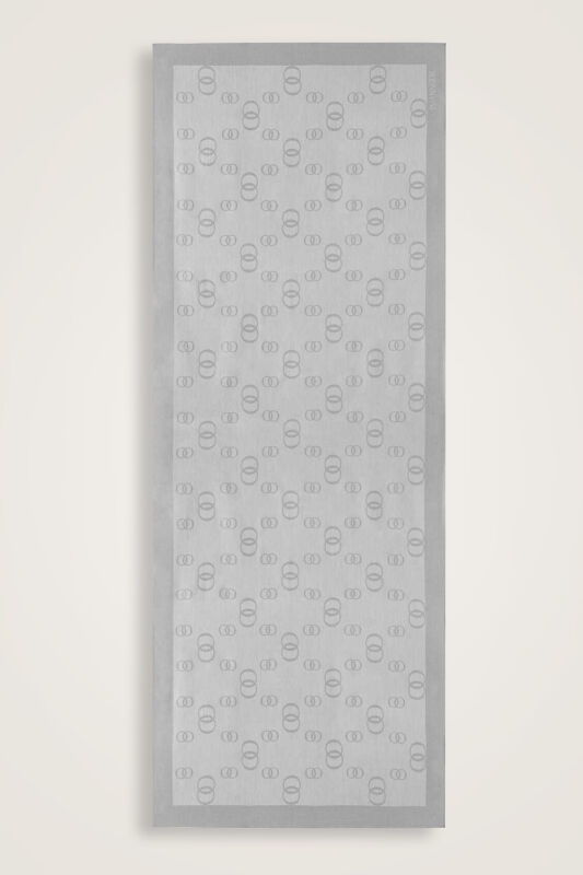 Chain Square Cotton Silk Shawl Silver Moon - 2
