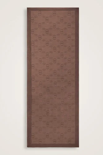 Chain Square Cotton Silk Shawl Tan - 2