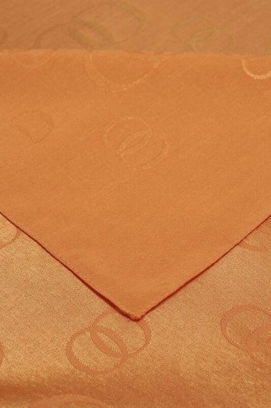 Chain Square Naia Cotton Scarf Orange - 3