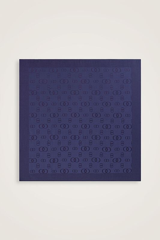 Chain Square Navy Blue Naia Cotton Scarf 100x100 - 1