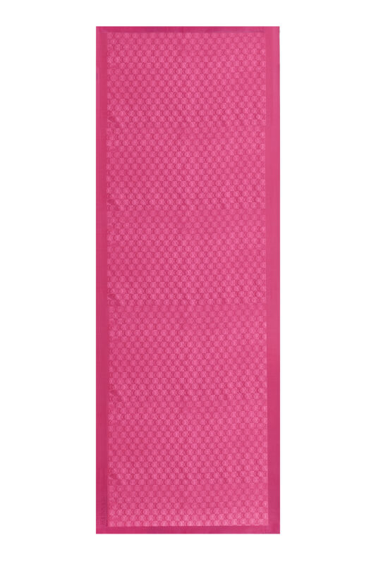 Checker Logo Fuchsia Shiny Shiny Jacquard Shawl - 1