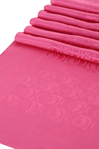 Checker Logo Fuchsia Shiny Shiny Jacquard Shawl - 2