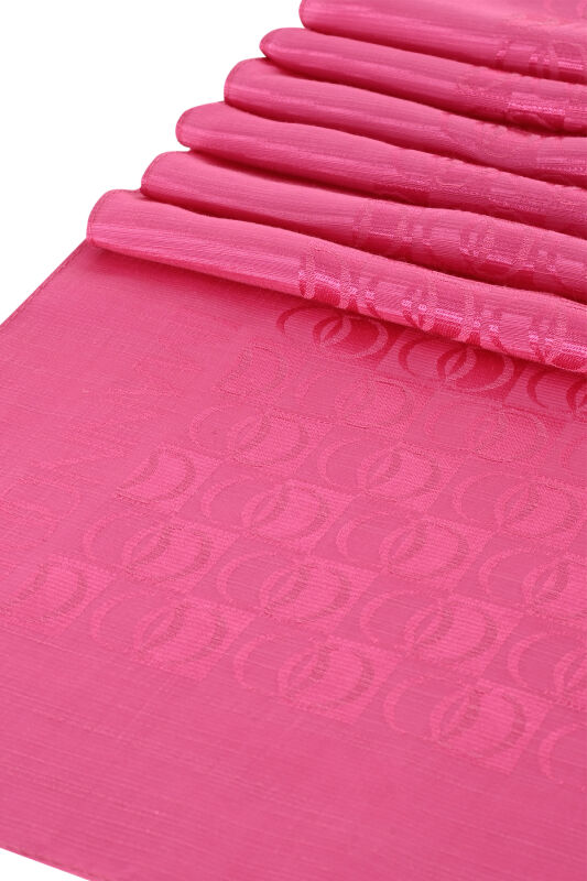 Checker Logo Fuchsia Shiny Shiny Jacquard Shawl - 2