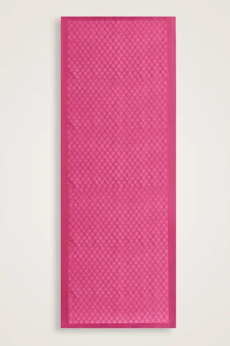 Checker Logo Fuchsia Shiny Shiny Jacquard Shawl 