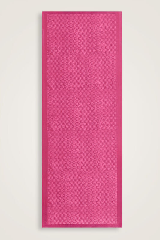 Checker Logo Fuchsia Shiny Shiny Jacquard Shawl - 1