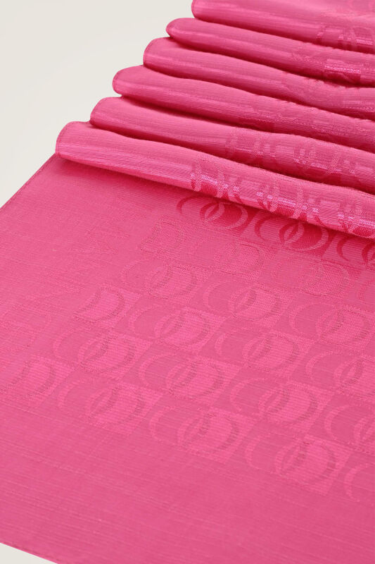 Checker Logo Fuchsia Shiny Shiny Jacquard Shawl - 2