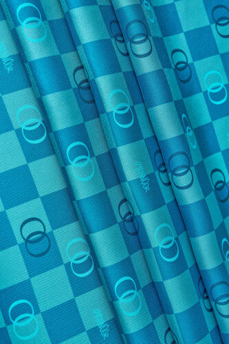 Checkerboard Logo Blue Twill Silk Scarf - 3