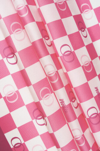 Checkerboard Logo Pink Twill Silk Scarf - 3