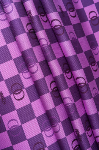 Checkerboard Logo Purple Twill Silk Scarf - 3