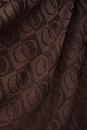 Checkerboard Pattern Brown Naia Scarf - 2