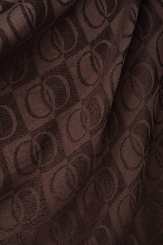 Checkerboard Pattern Brown Naia Scarf - 2