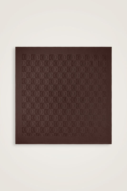Checkerboard Pattern Brown Naia Scarf - 1
