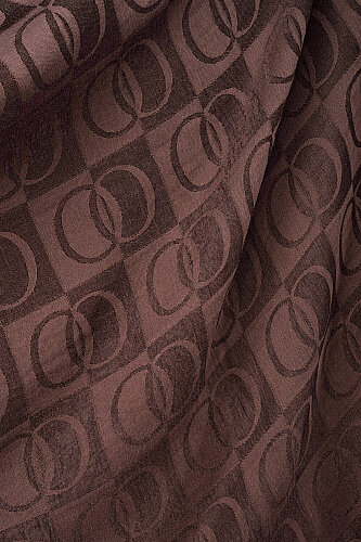 Checkerboard Pattern Brown Naia Scarf - 4