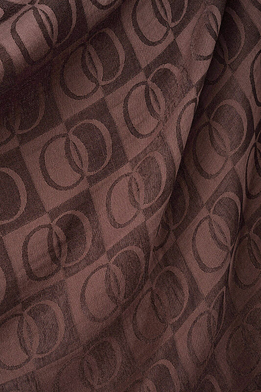 Checkerboard Pattern Brown Naia Scarf - 4